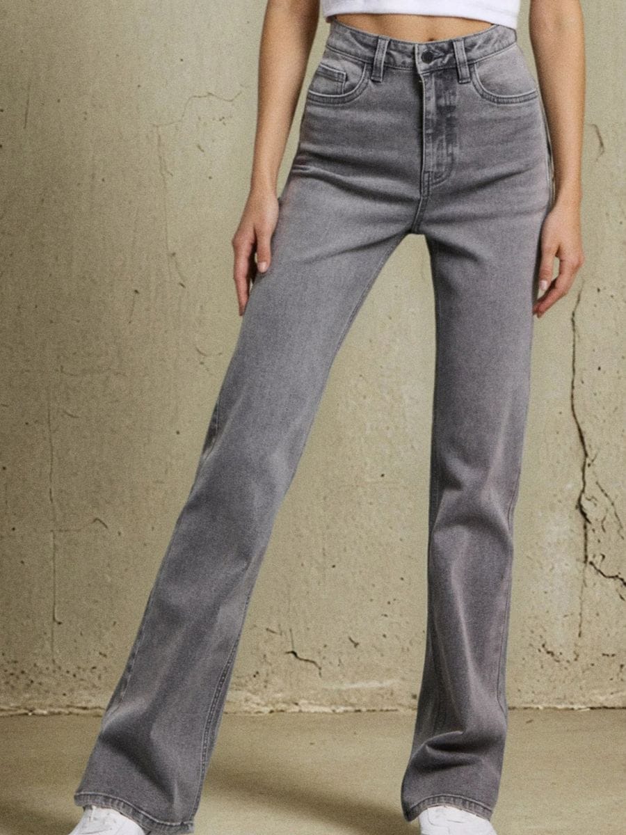 Farmerke zvonastog kroja - sivo - SINSAY