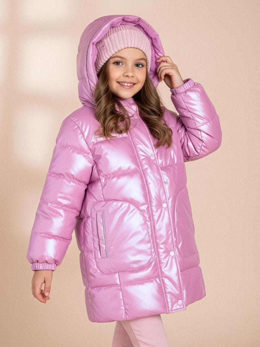 Tikitud mantel kunstkarusnahaga - pastellroosa - SINSAY