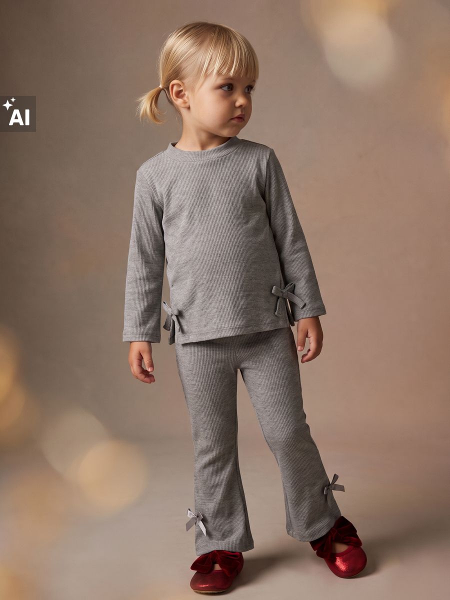 Prążkowane legginsy flare z domieszką wiskozy Prążkowane legginsy flare z domieszką wiskozy - szary - SINSAY