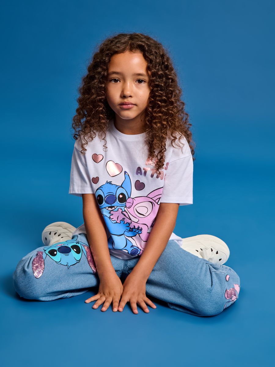 Blugi Stitch - albastru - SINSAY