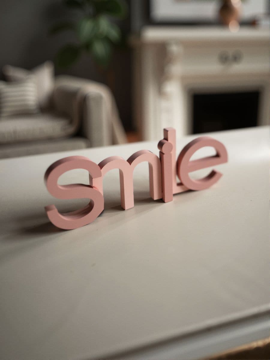 Stojící dekorace SMILE - růžová - SINSAY