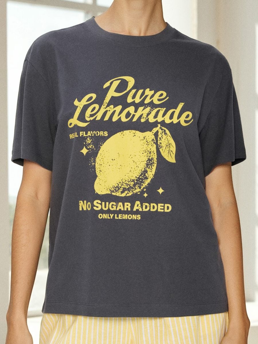 Tricou din bumbac - gri-închis - SINSAY