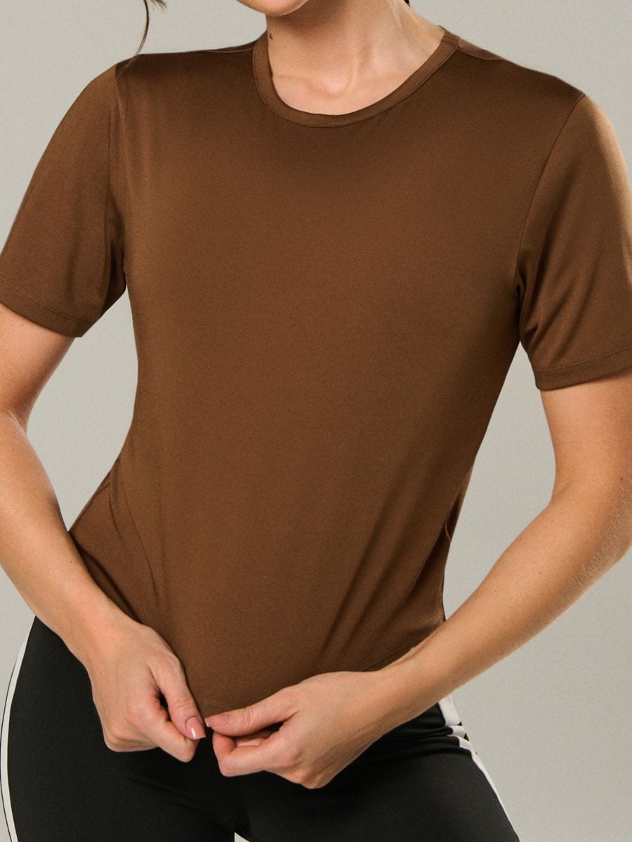 Tricou Gym Hard - maro-închis - SINSAY
