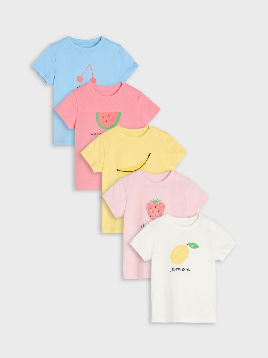 Confezione da 5 t-shirt - rosa - SINSAY