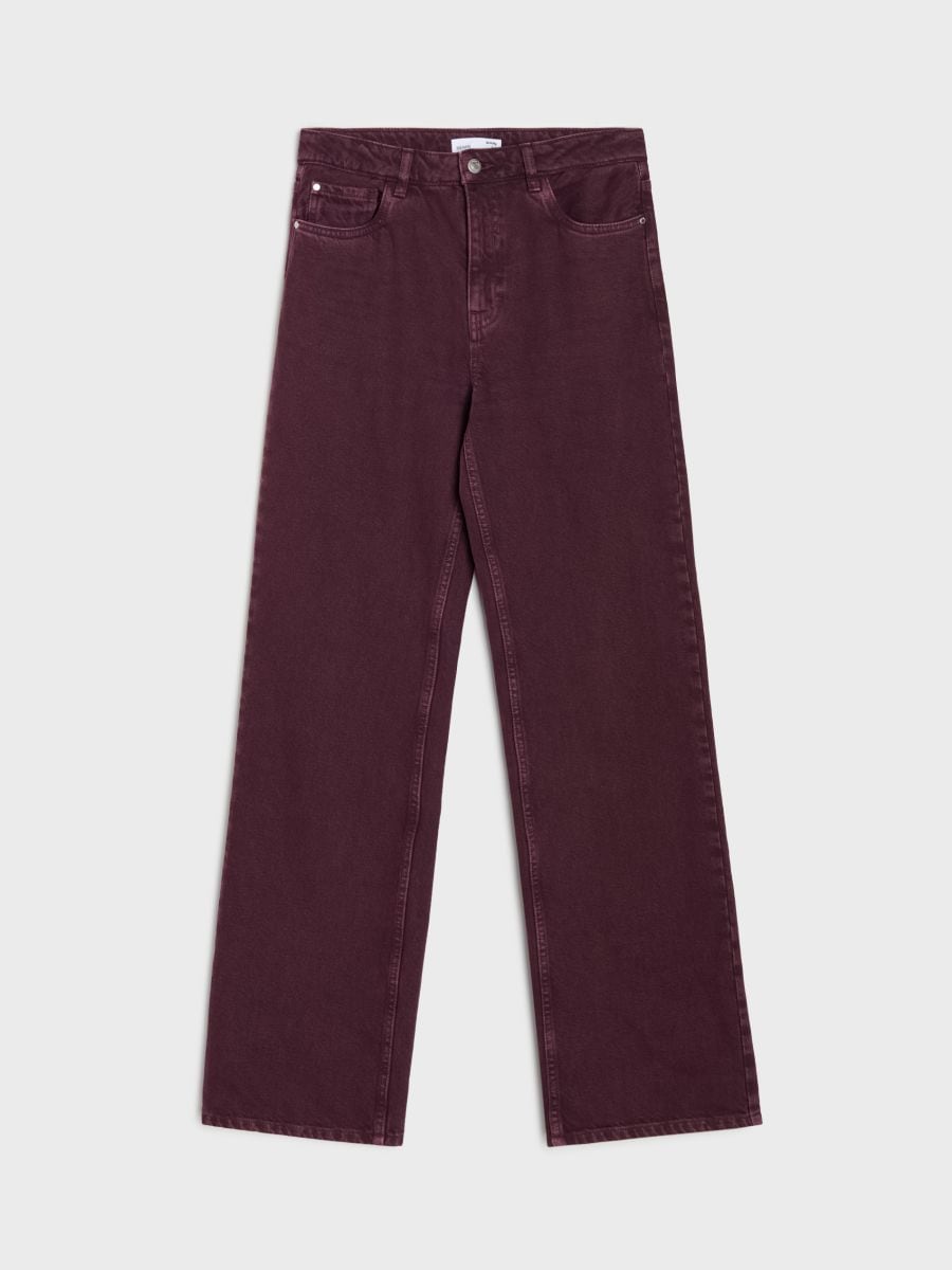 Jeansy wide leg - brązowy - SINSAY