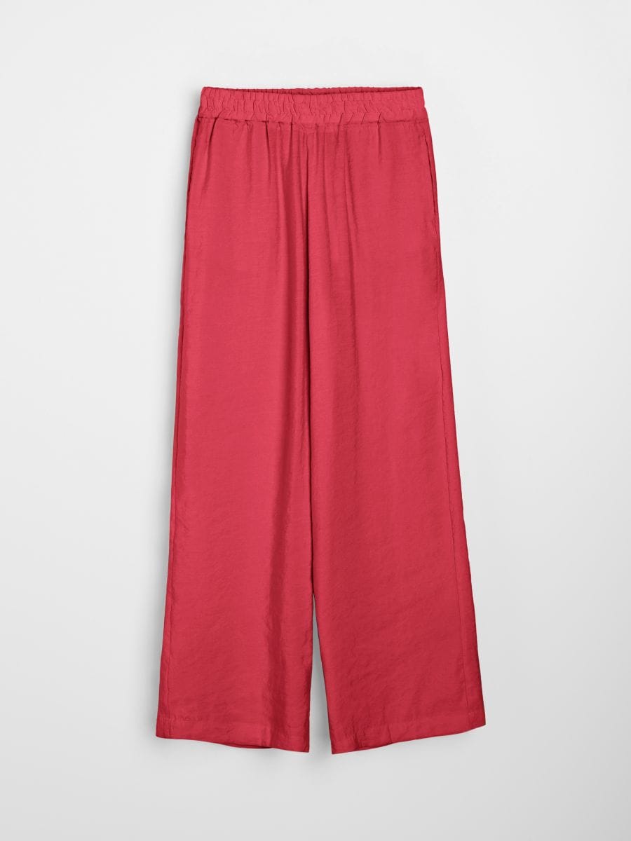 Pantaloni wide leg - roșu - SINSAY