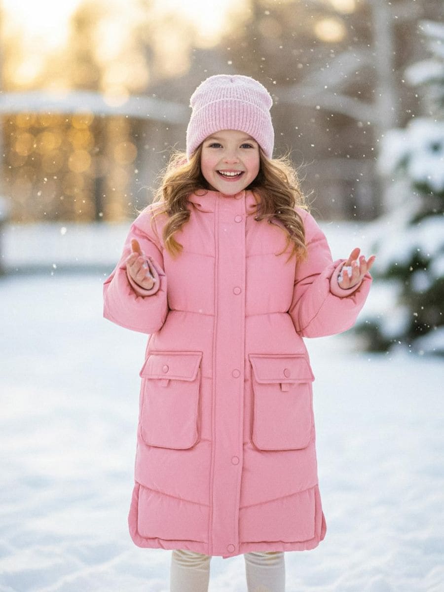Утеплена куртка з капюшоном - рожевий - SINSAY