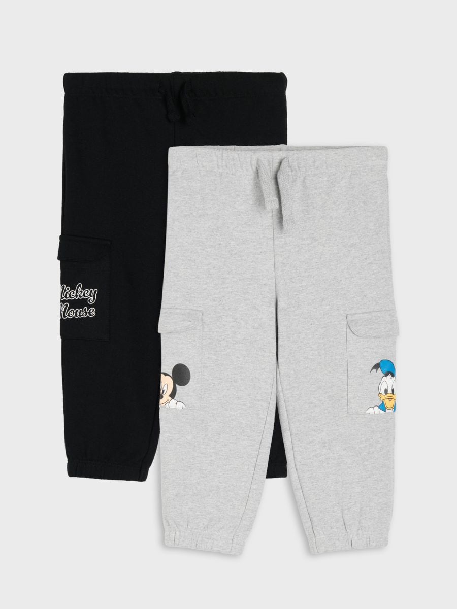 Pamučne trenerka pantalone sa printom Mickey Mouse 2 pack - svetlo siva - SINSAY