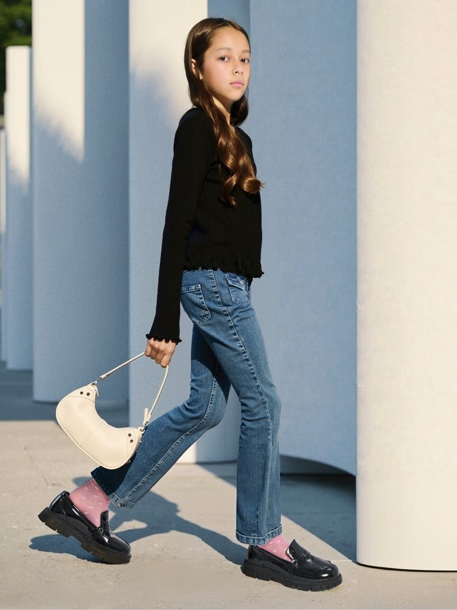 Pantaloni in denim flare - blu - SINSAY