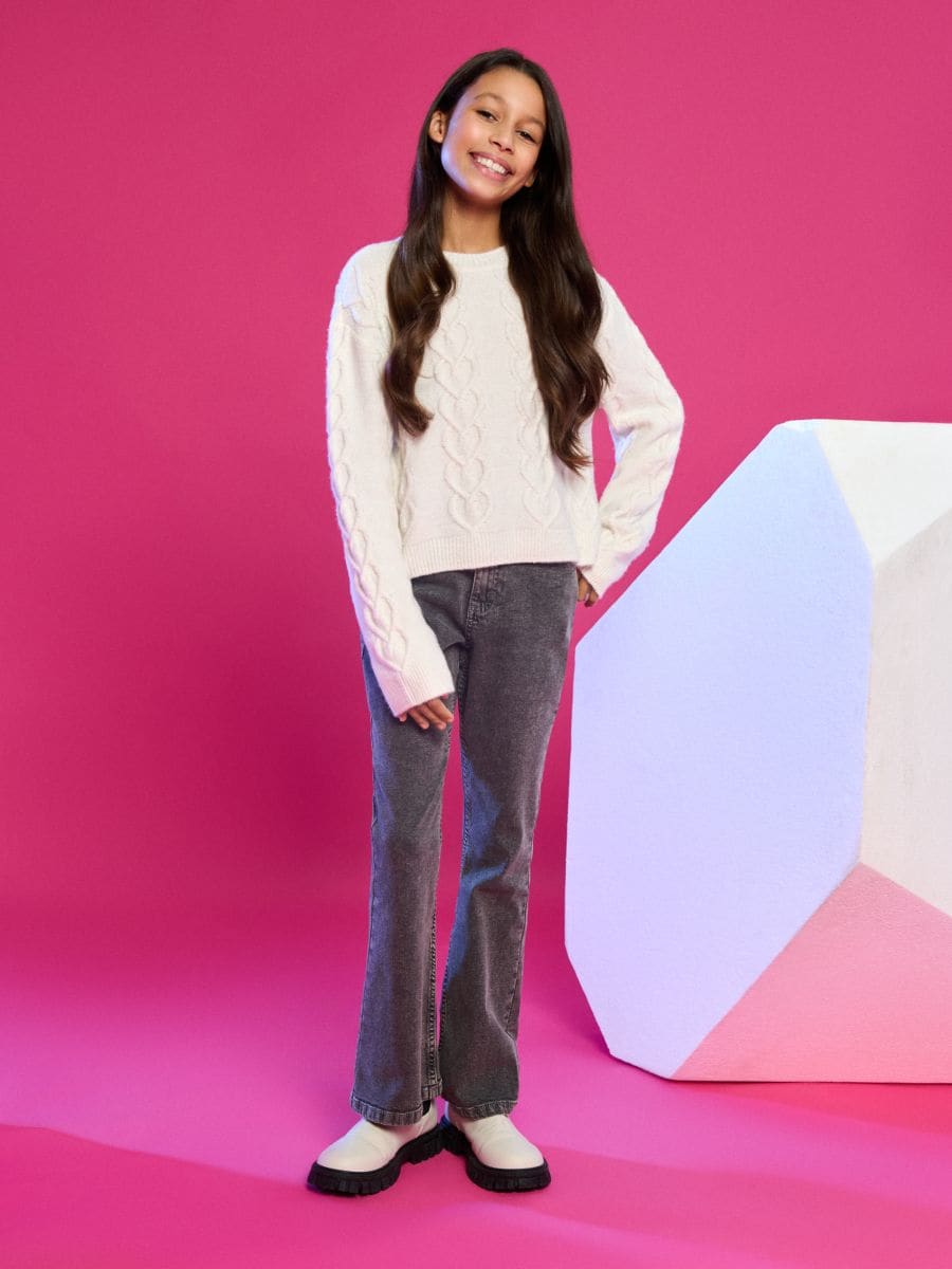 Flare farmerke - sivo - SINSAY