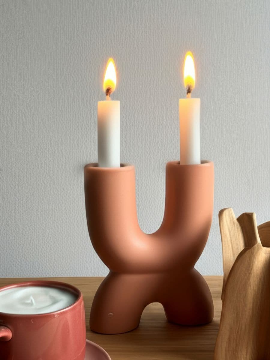 Świecznik ceramiczny - pomarańczowy - SINSAY