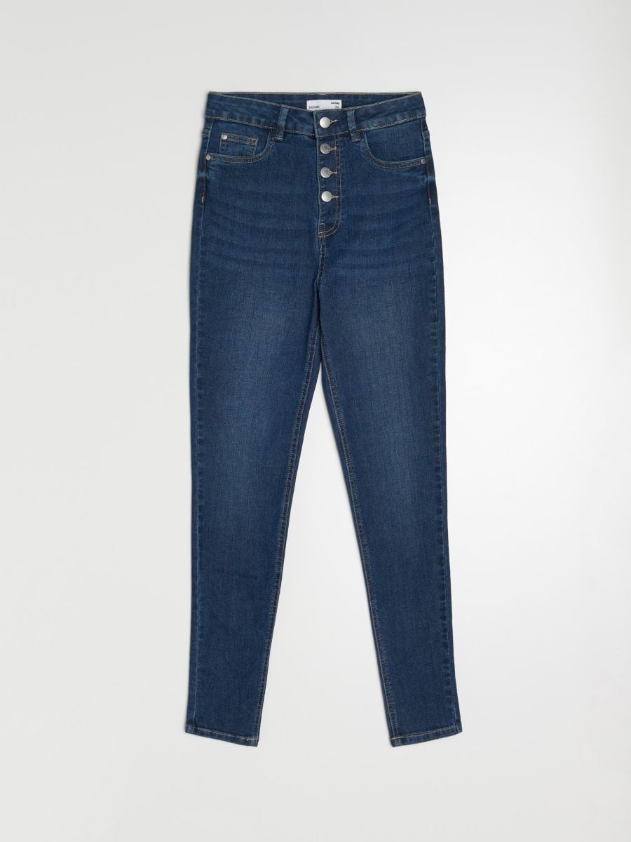 Ψηλόμεσο τζιν παντελόνι skinny - steel blue - SINSAY