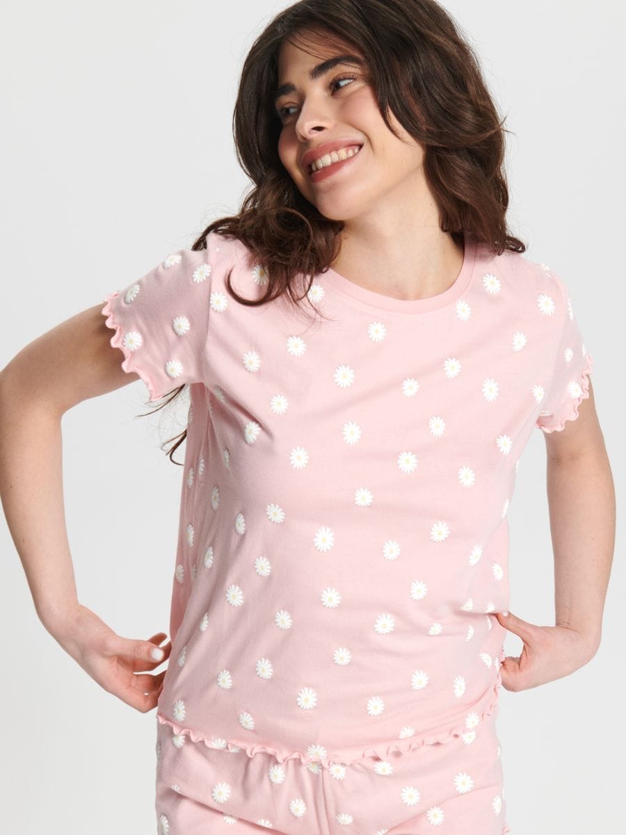 Komplet pamučne pidžame - ružičasta - SINSAY