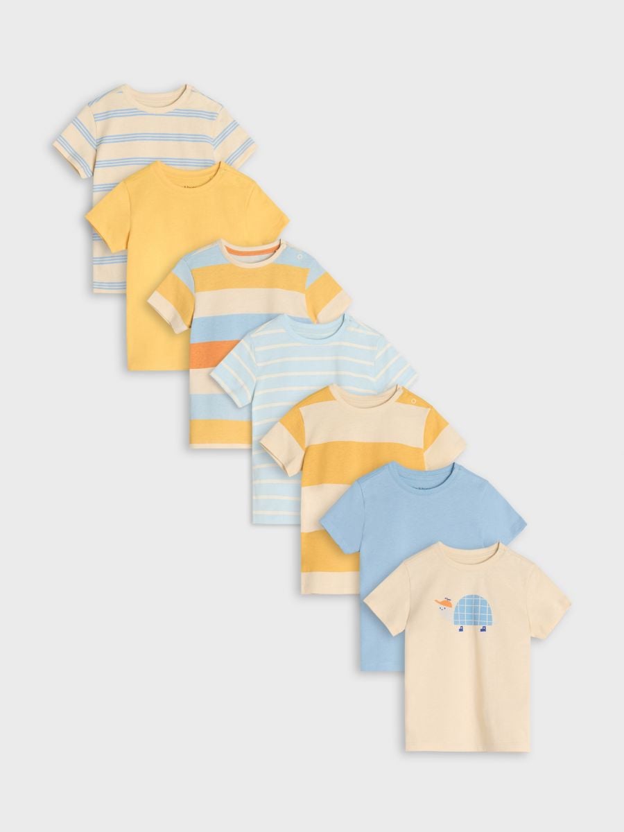 Set de 7 tricouri - crem - SINSAY