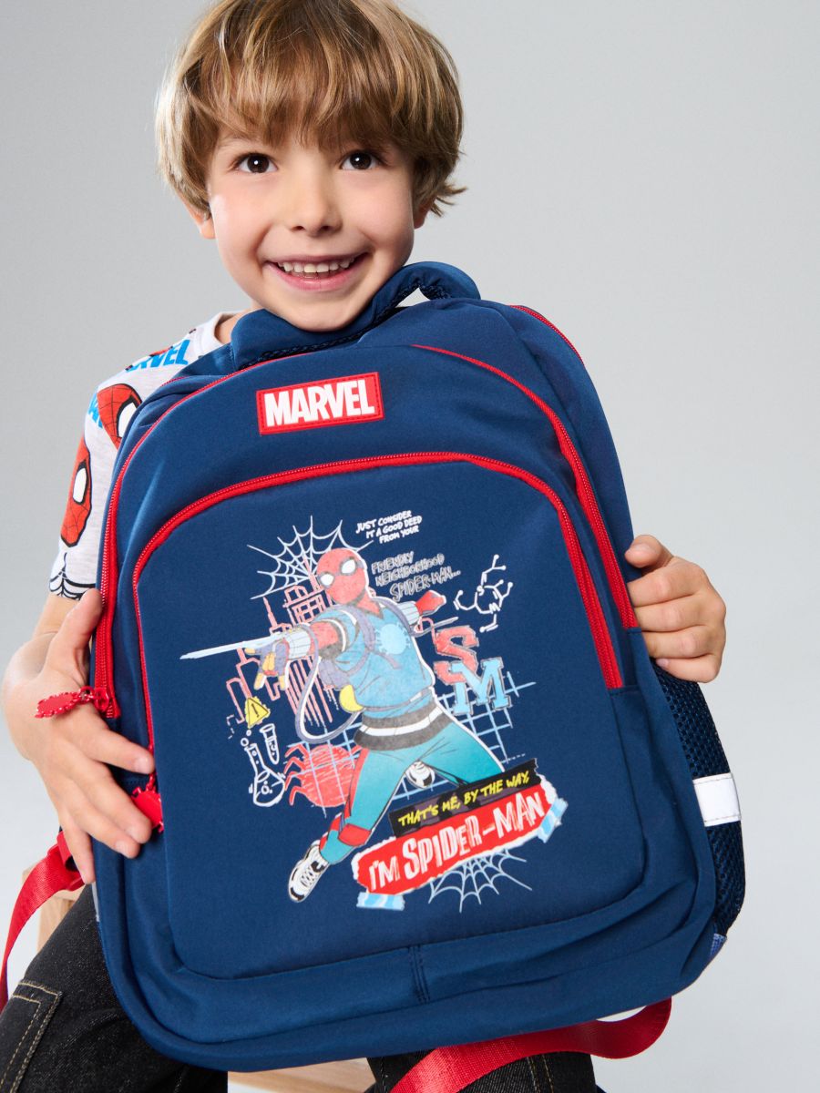 Rucsac cu elemente reflectorizante Spider-Man - bleumarin - SINSAY