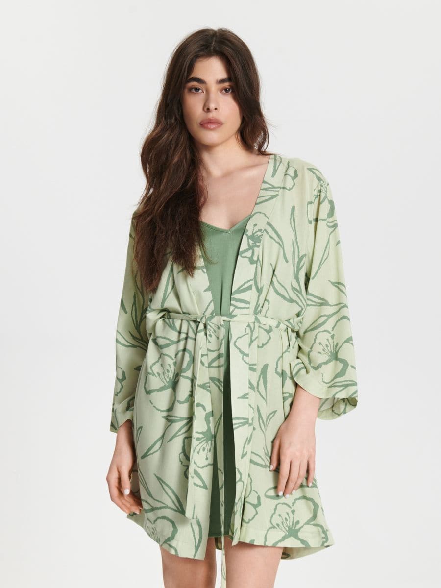 Dressing gown - pale green - SINSAY