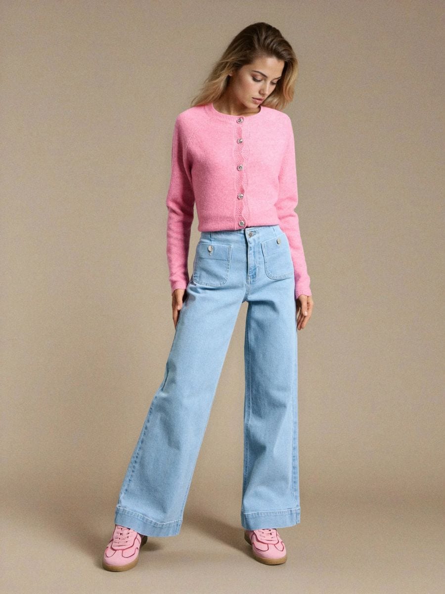 Wide leg farmerke - plava - SINSAY