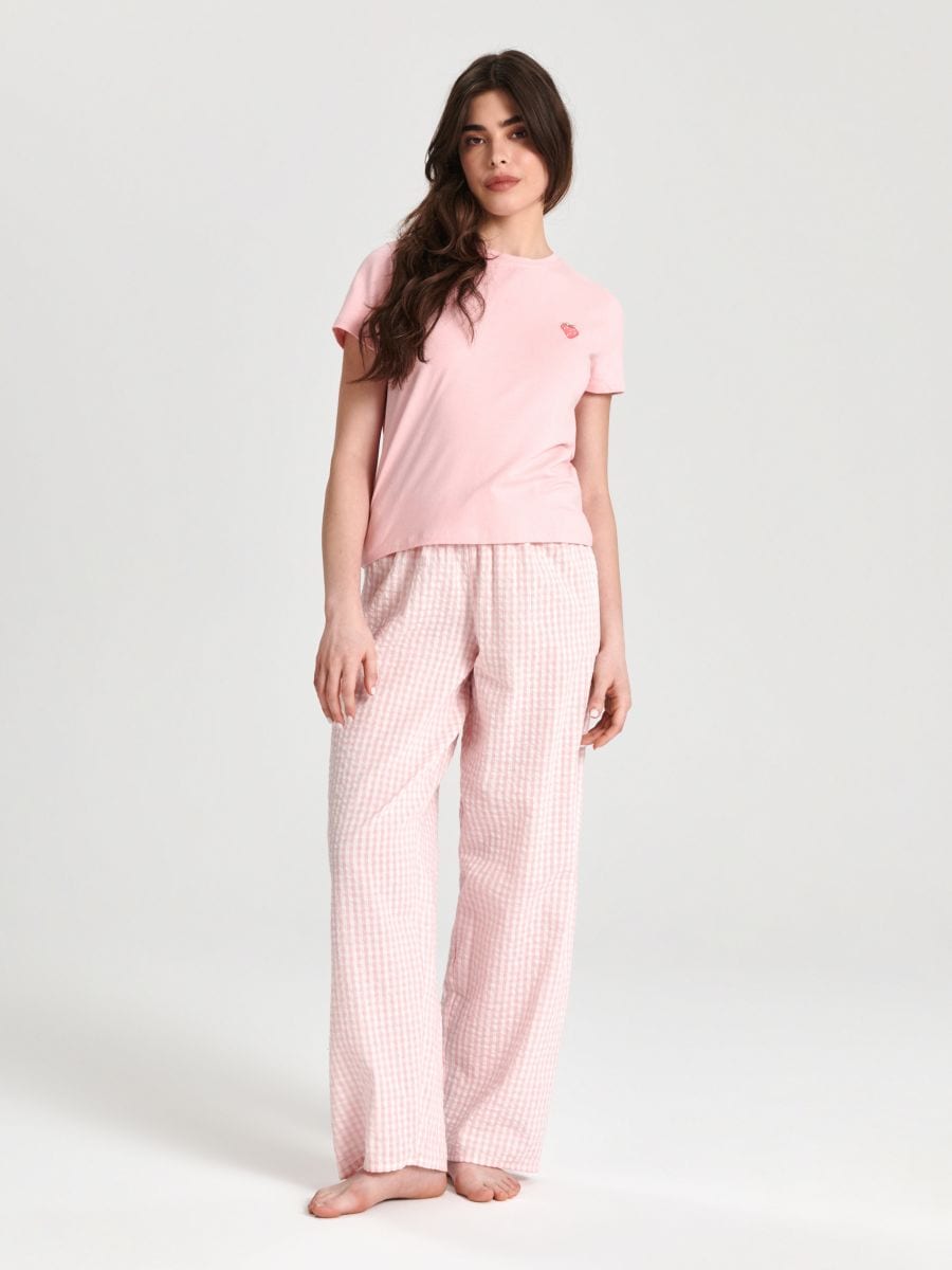Bavlněná pyžamová souprava - růžová - SINSAY