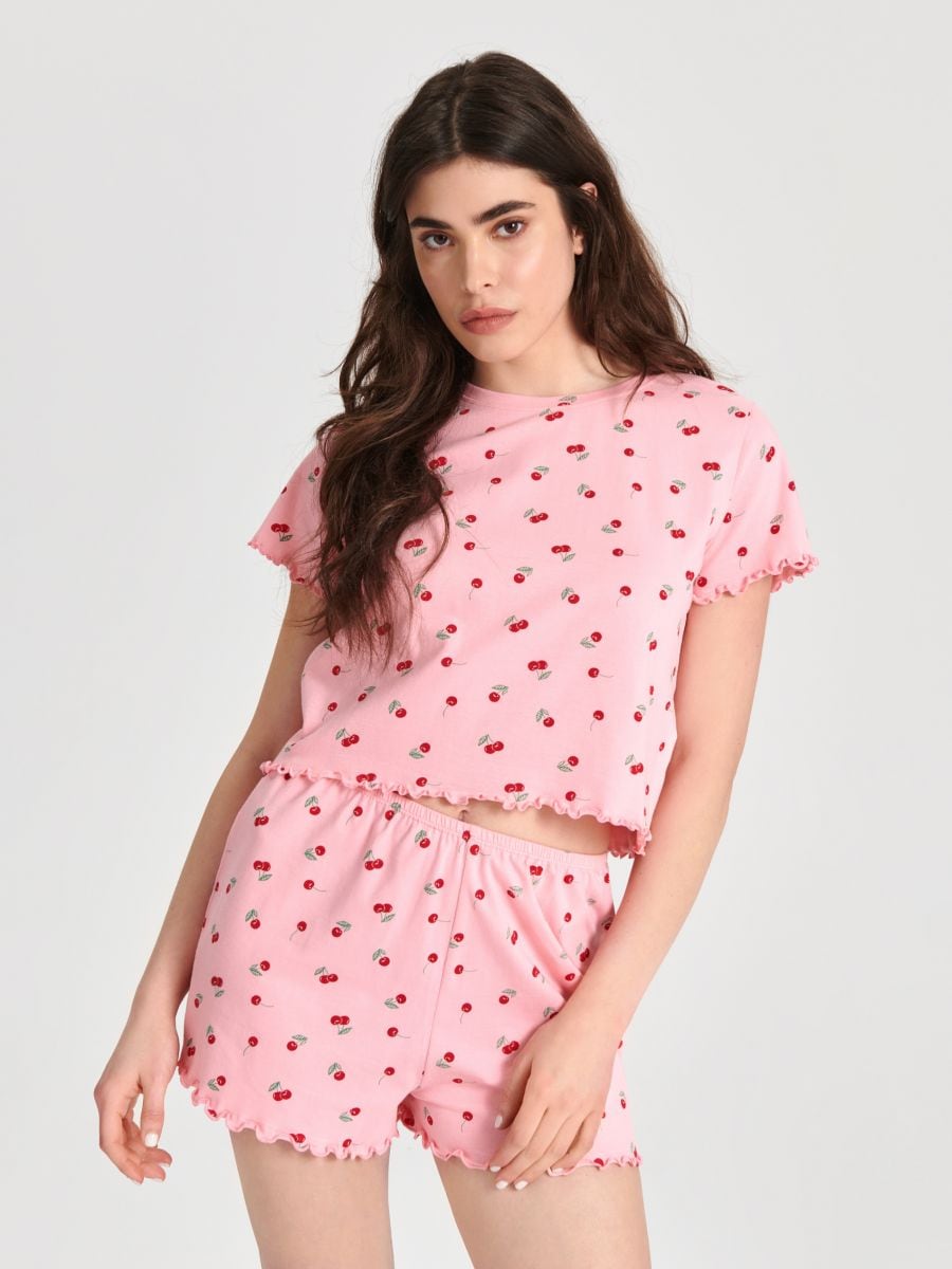 Dvoudílná pyžamová souprava - pastelová růžová - SINSAY