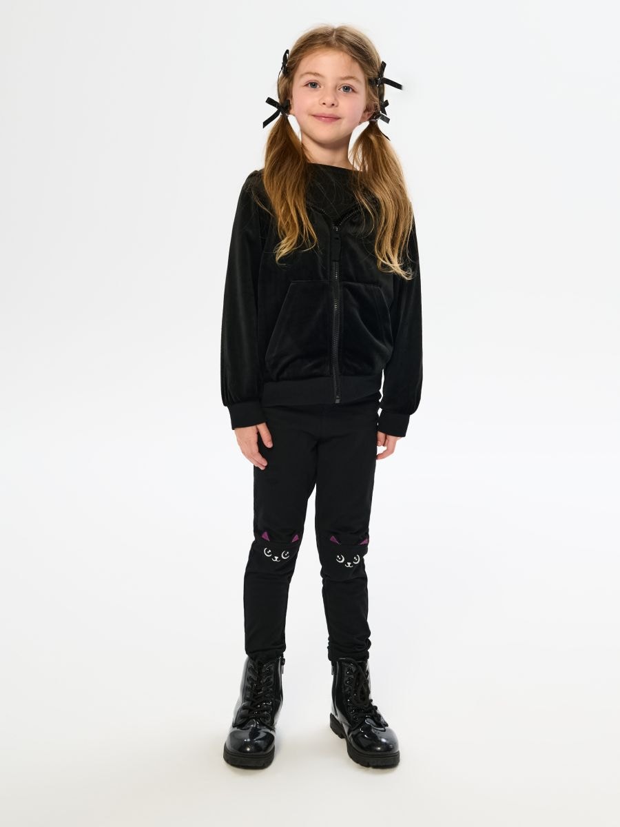 Leggings 3D díszítéssel - fekete - SINSAY