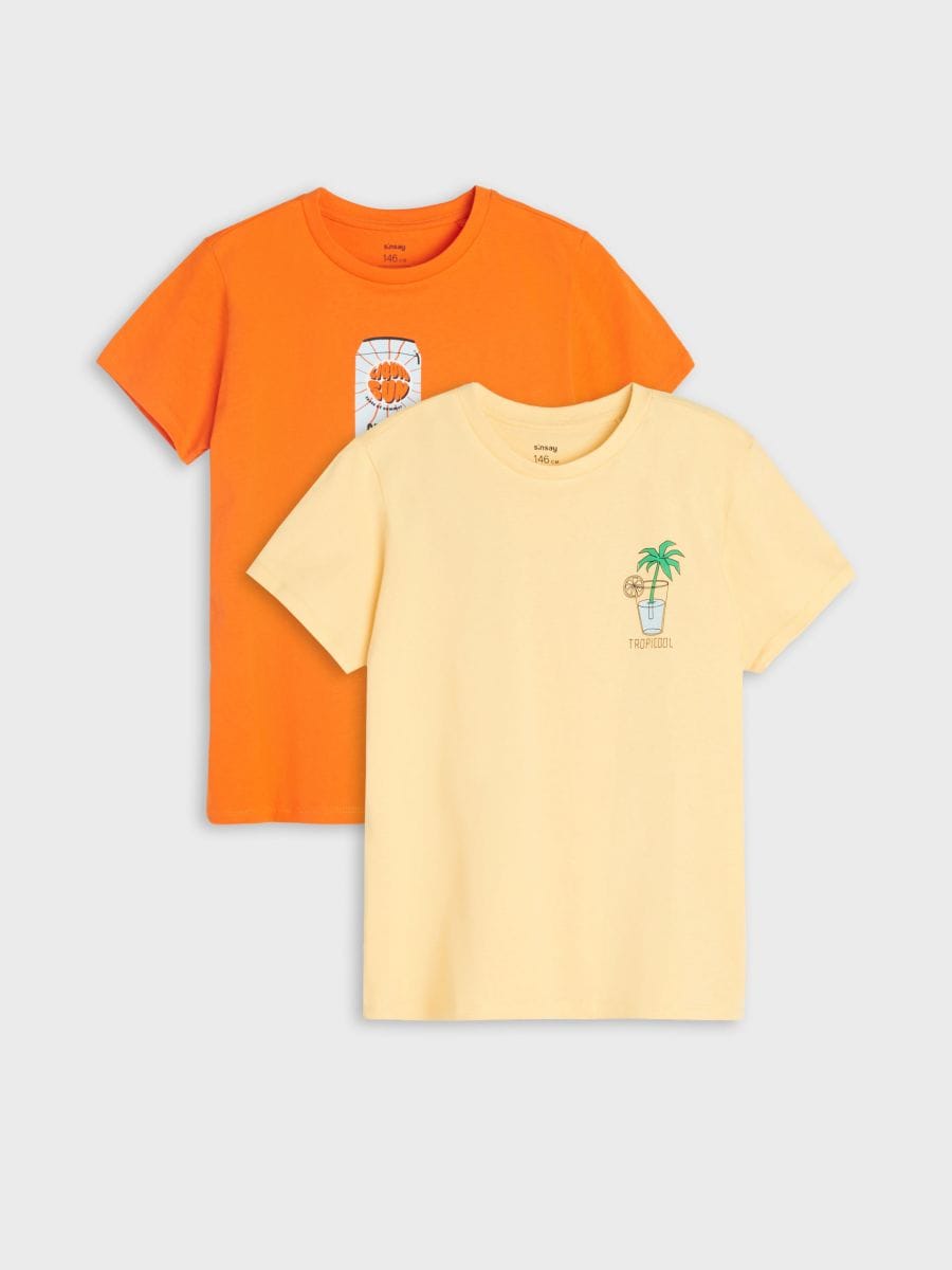 Sada 2 triček - oranžová - SINSAY