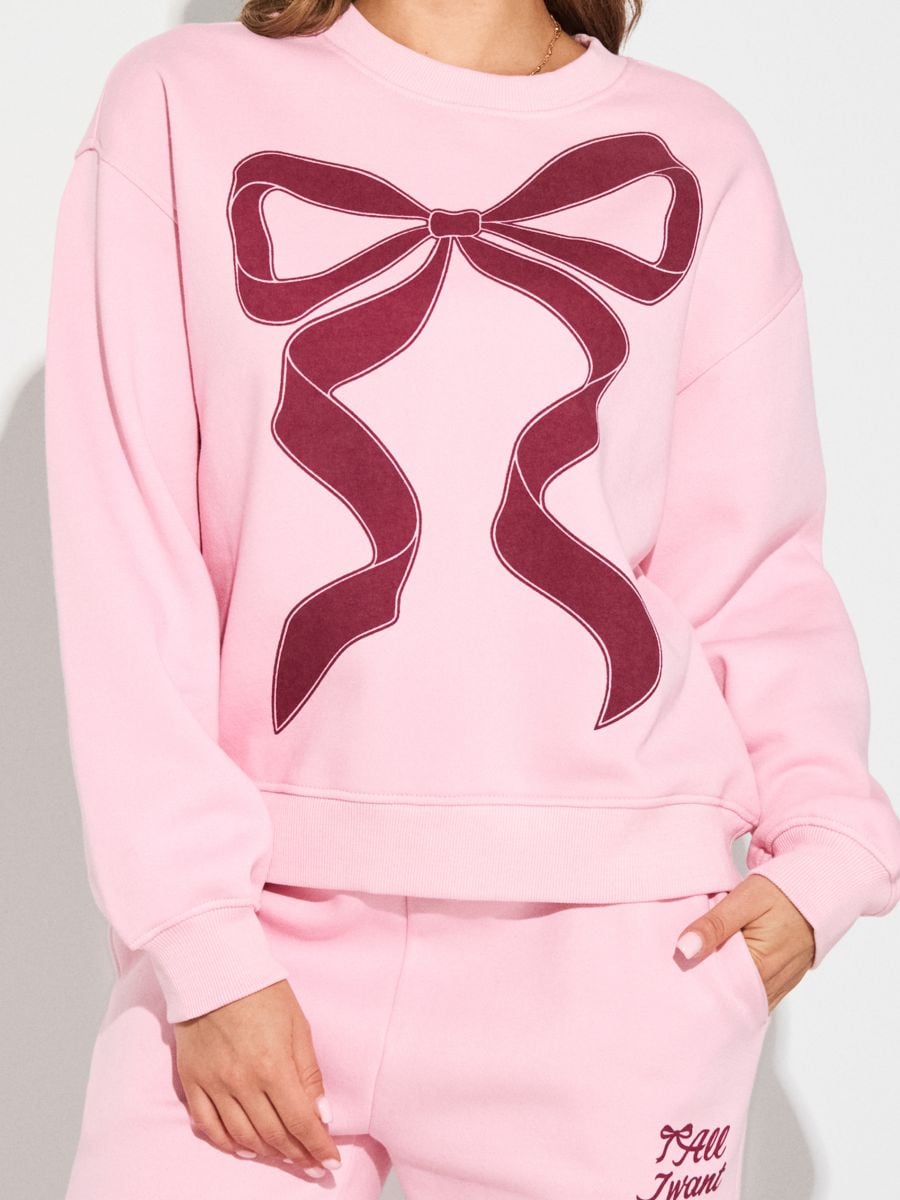 Dukserica s okruglim izrezom - pastelno roze - SINSAY