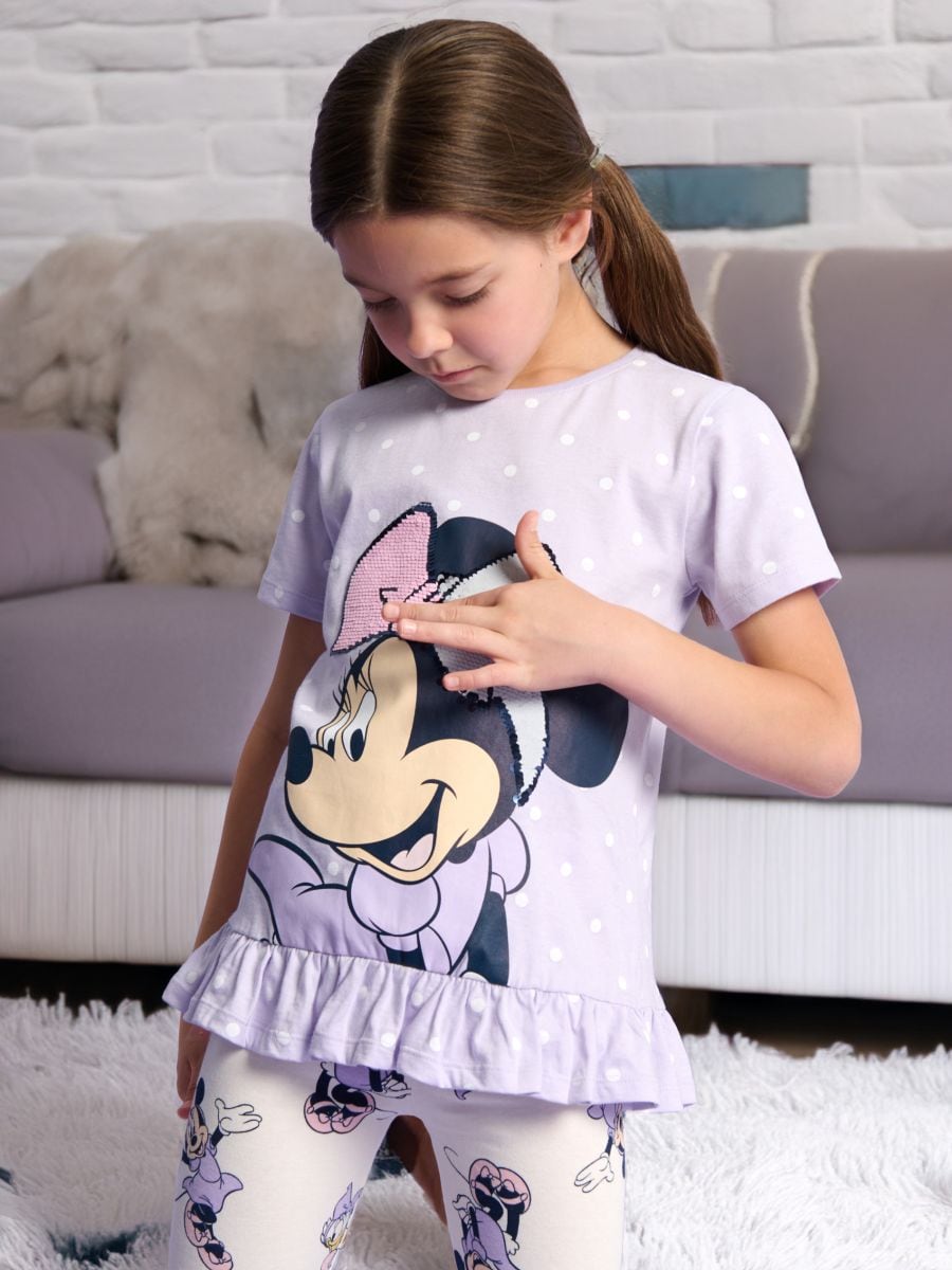 Tričko Minnie Mouse - levanduľová - SINSAY
