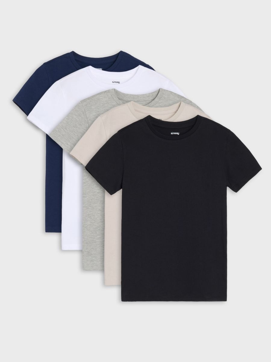 Basic T-Shirts 5er Pack - Mehrfarbig - SINSAY
