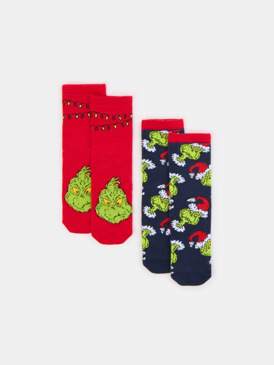 Komplet 2 parov nogavic Grinch - večbarvna - SINSAY