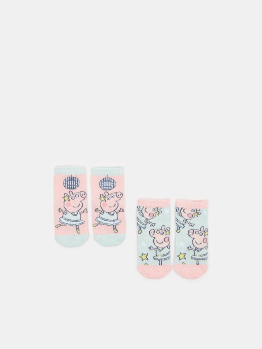 Sada 2 párů ponožek Peppa Pig - pastelová růžová - SINSAY
