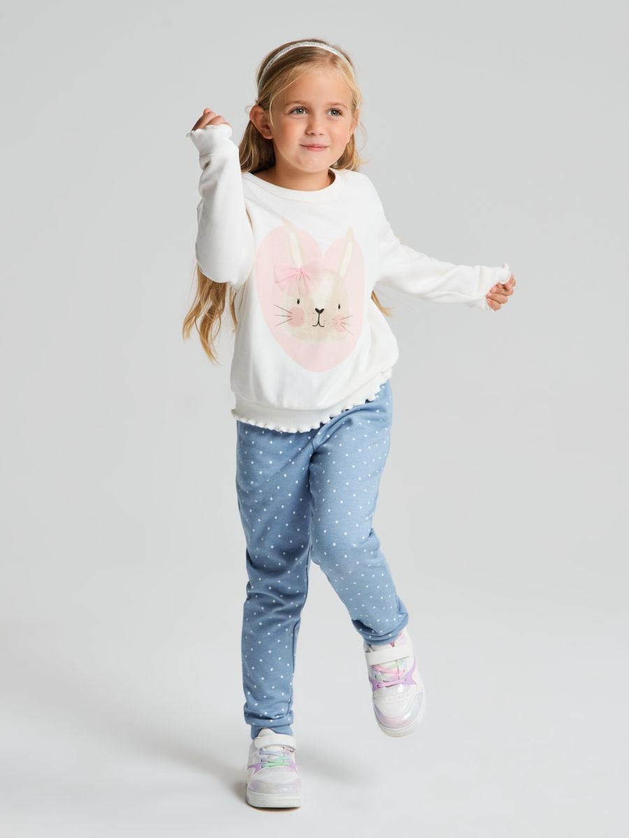Spodnie jogger w kropki - fioletowy - SINSAY