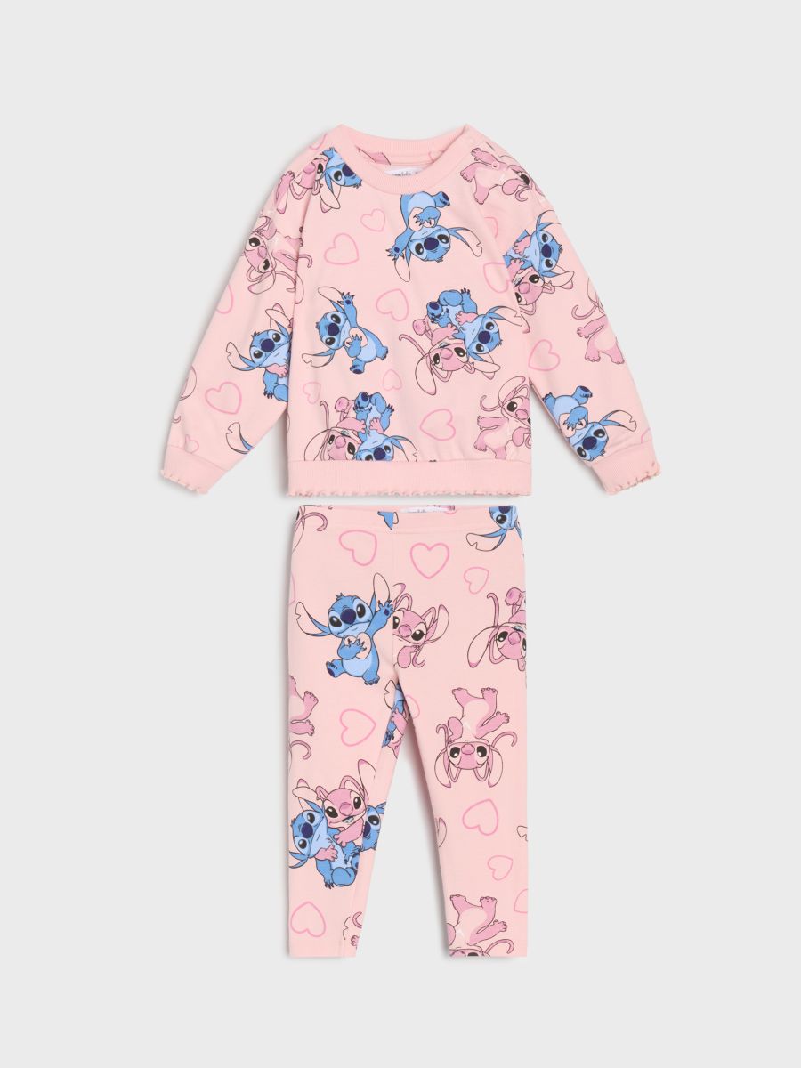 Komplet dzianinowy Stitch - różowy - SINSAY