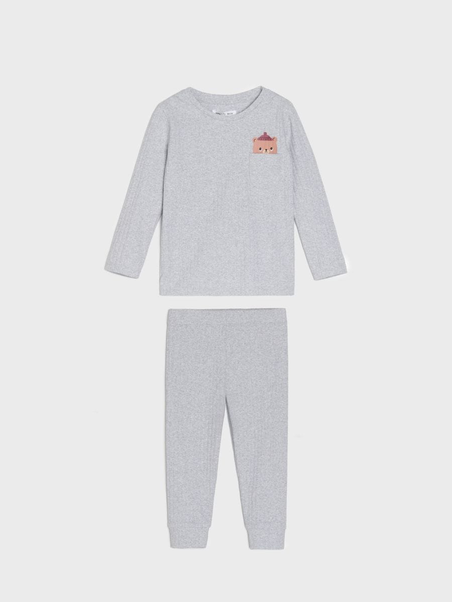 Σετ με κοντομάνικη μπλούζα και παντελόνι - ανοιχτό γκρι - SINSAY