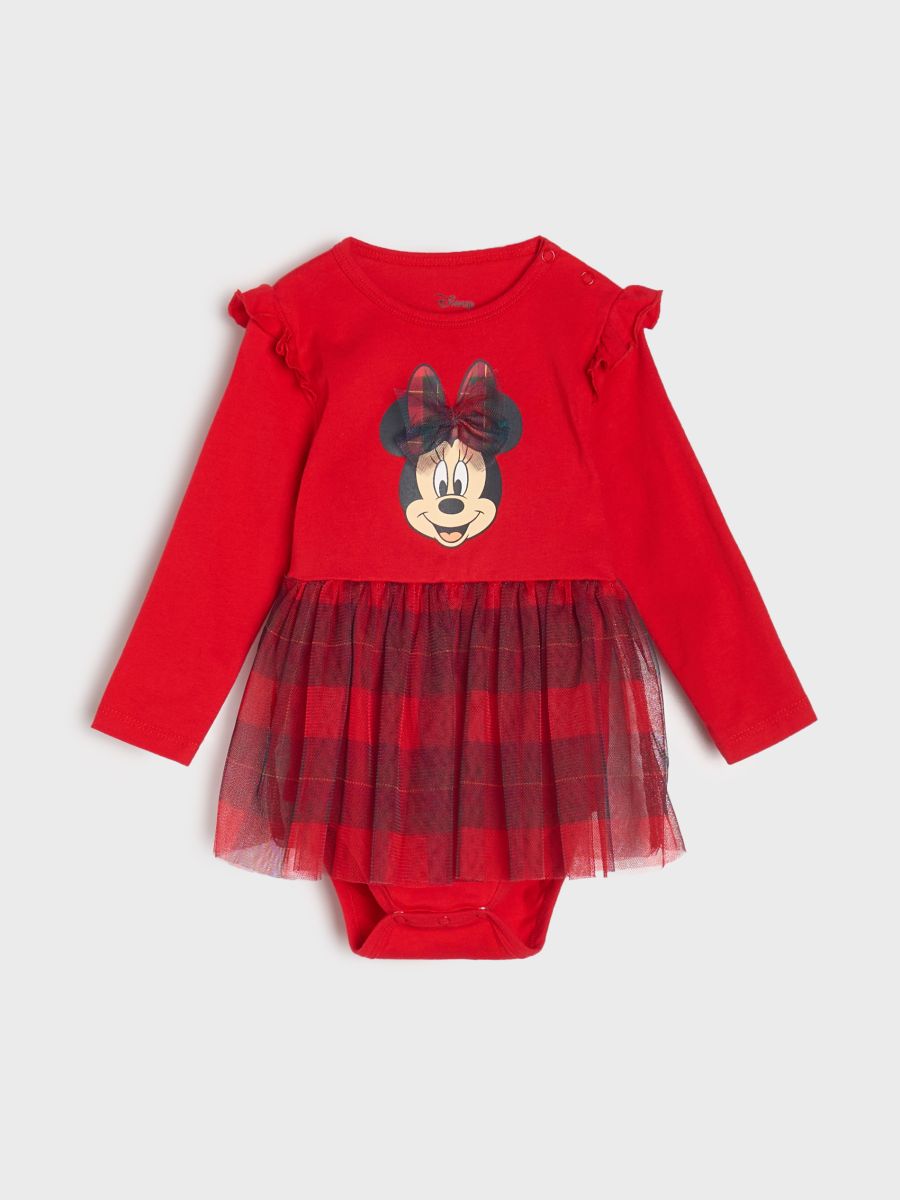 Body con gonnellina in tulle Minnie Mouse - rosso - SINSAY