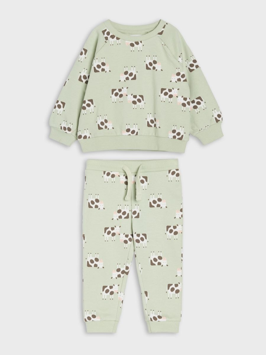 Komplet puloverja in hlač - bledo zelena - SINSAY