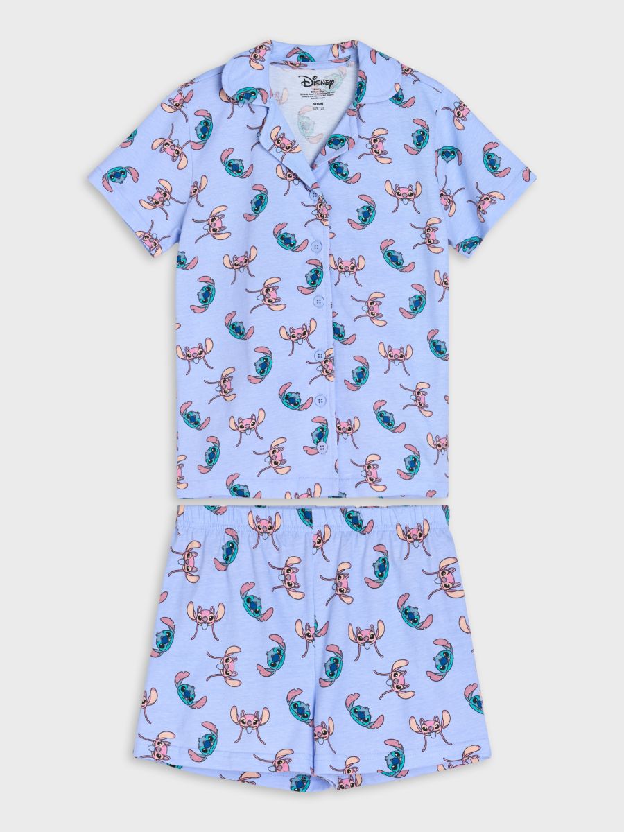 Pigiama due pezzi con bottoni Stitch - blu pallido - SINSAY