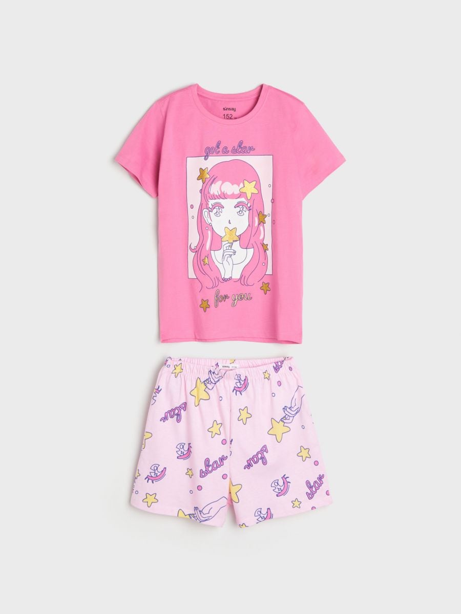 Divdaļīgs pidžamas komplekts - rozā - SINSAY