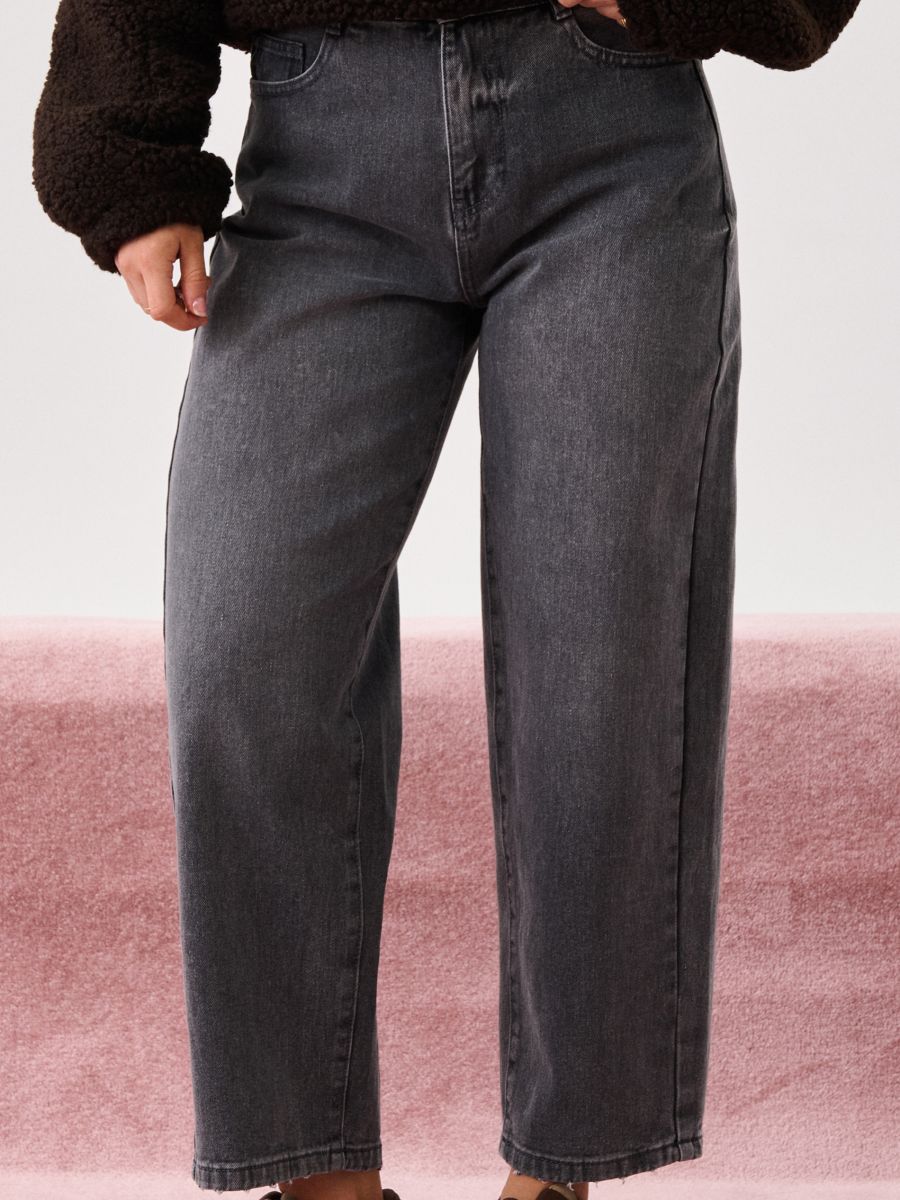 Džíny balloon - šedá - SINSAY