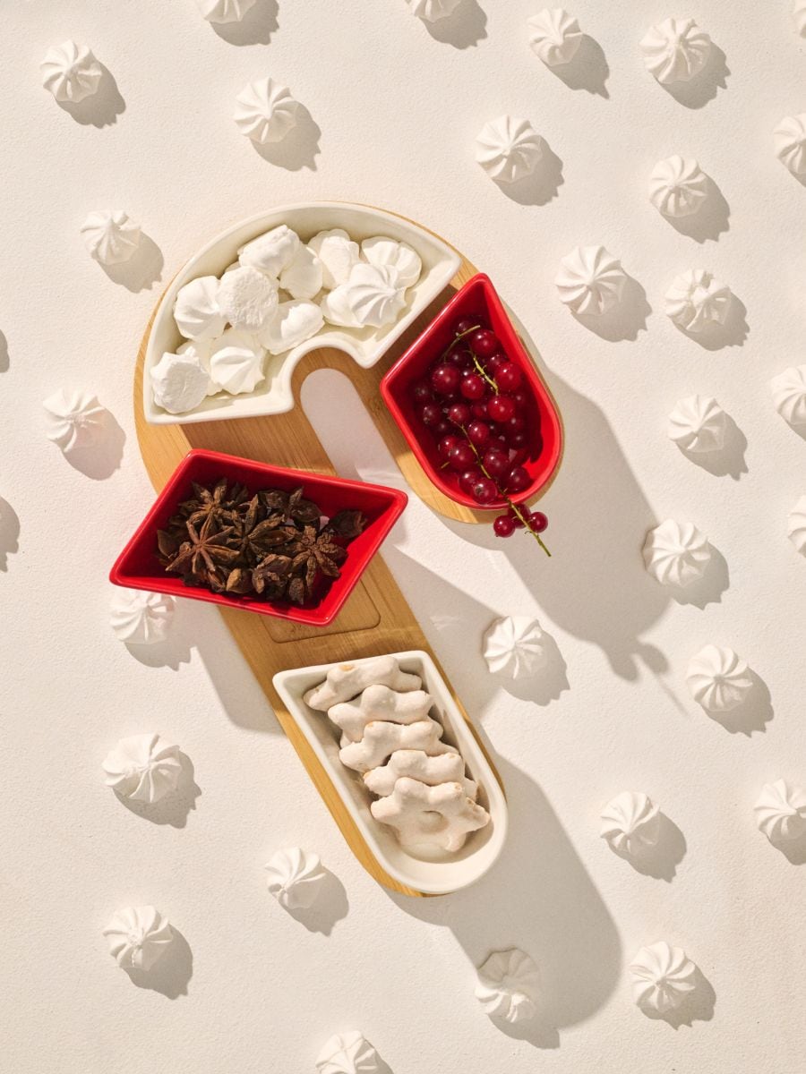 Vassoio natalizio con ciotole con motivo di bastoncino di zucchero - multicolor - SINSAY