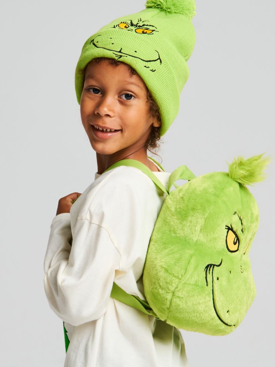 Σακίδιο πλάτης 3D από ψεύτικη γούνα Grinch - κιτρινο πρασινο - SINSAY