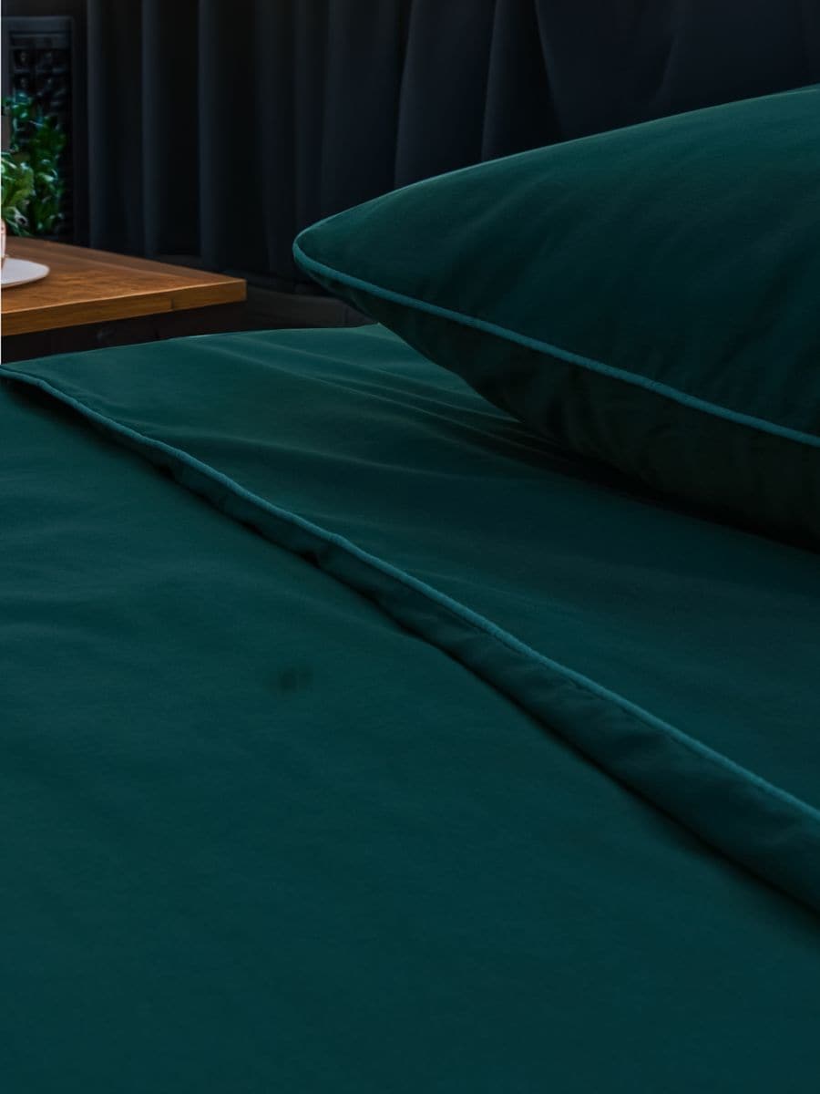 Satīna gultas veļa 160x200 - zilganzaļa - SINSAY