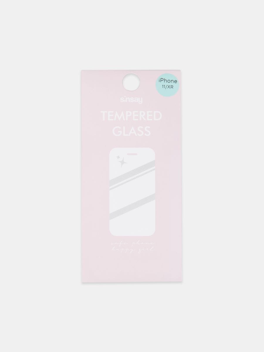 Закалено стъкло за телефон iPhone 11/XR - бял - SINSAY