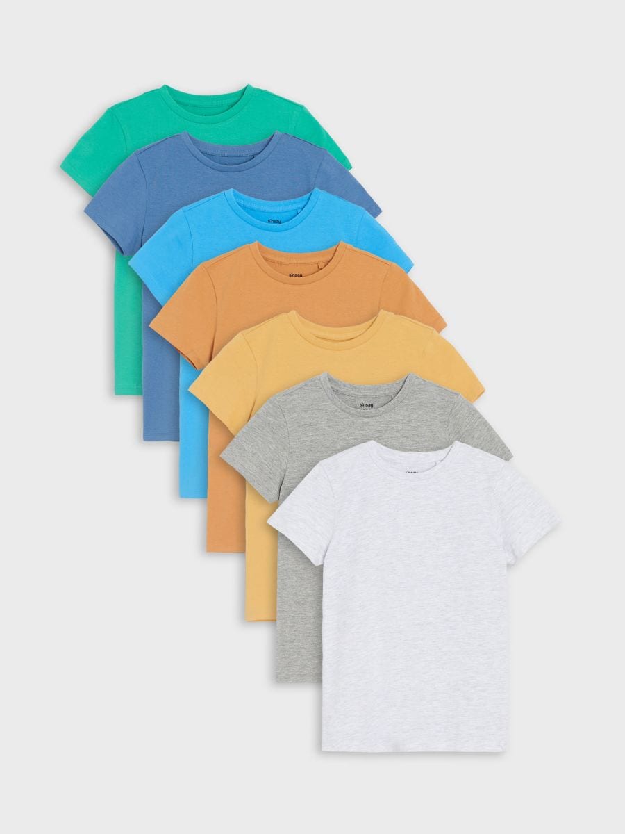 T-Shirts, 7er-Pack - Mehrfarbig - SINSAY