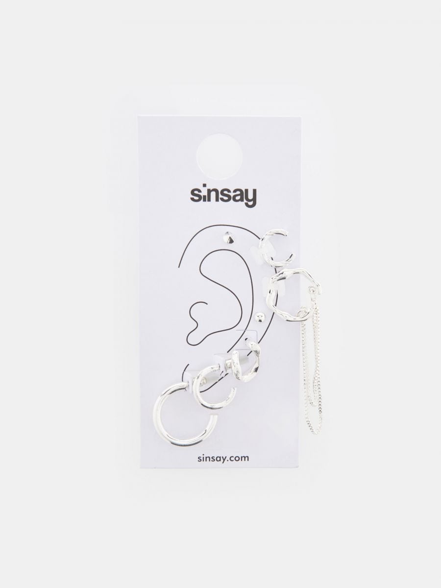 Earrings 7 pack - silver - SINSAY