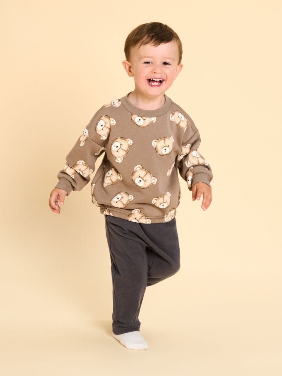 Утеплений бавовняний комплект: світшот і штани - різнобарвний - SINSAY