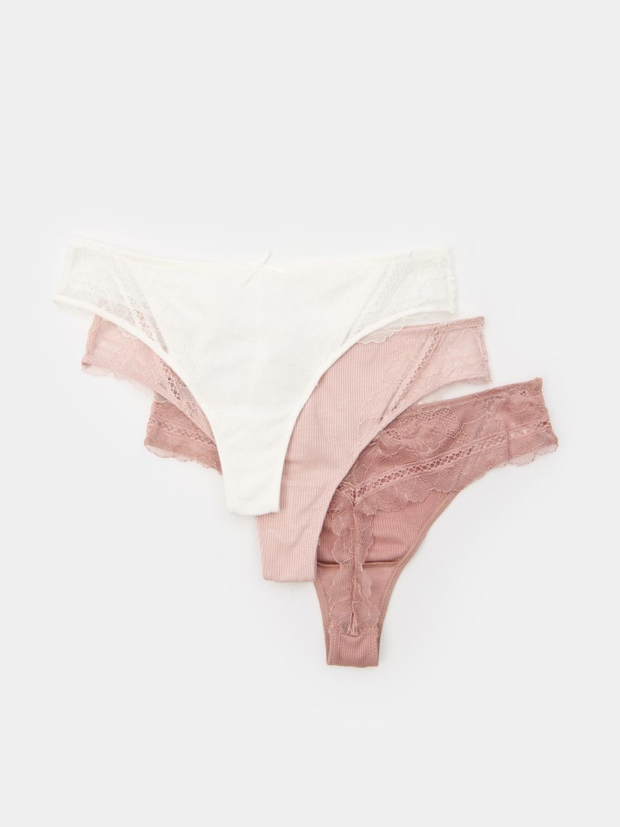String im Tanga-Stil, 3er-Pack - Mehrfarbig - SINSAY