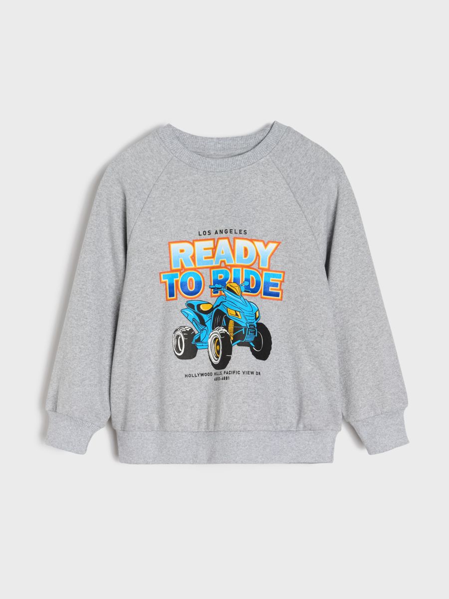 Bluza z kolorowym nadrukiem - szary - SINSAY