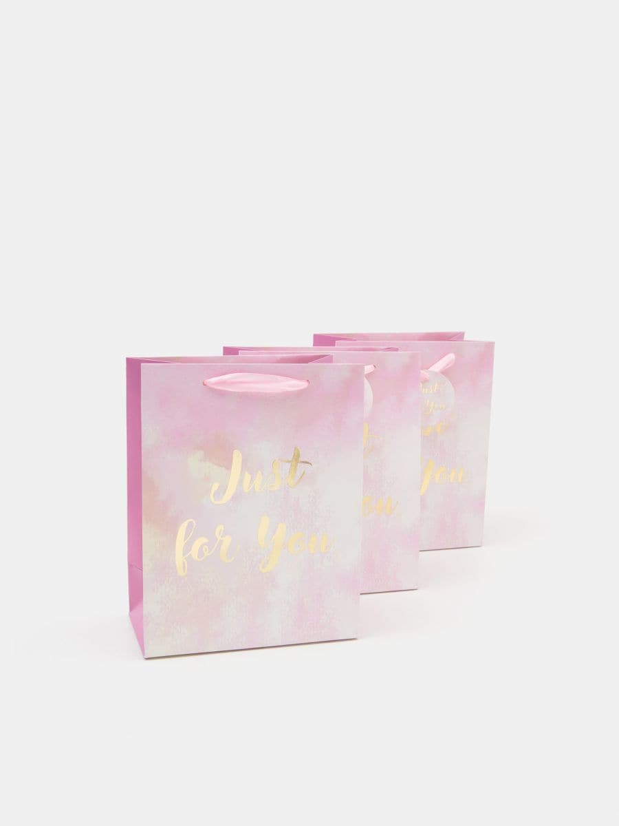 Súprava 3 darčekových tašiek - ružová - SINSAY