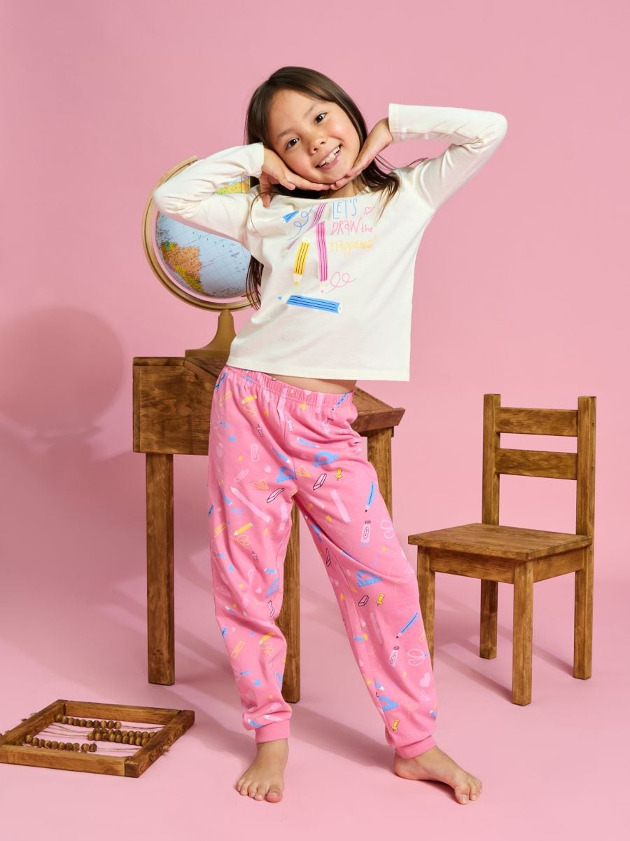 Kaheosaline pidžaamakomplekt - kreemvalge - SINSAY