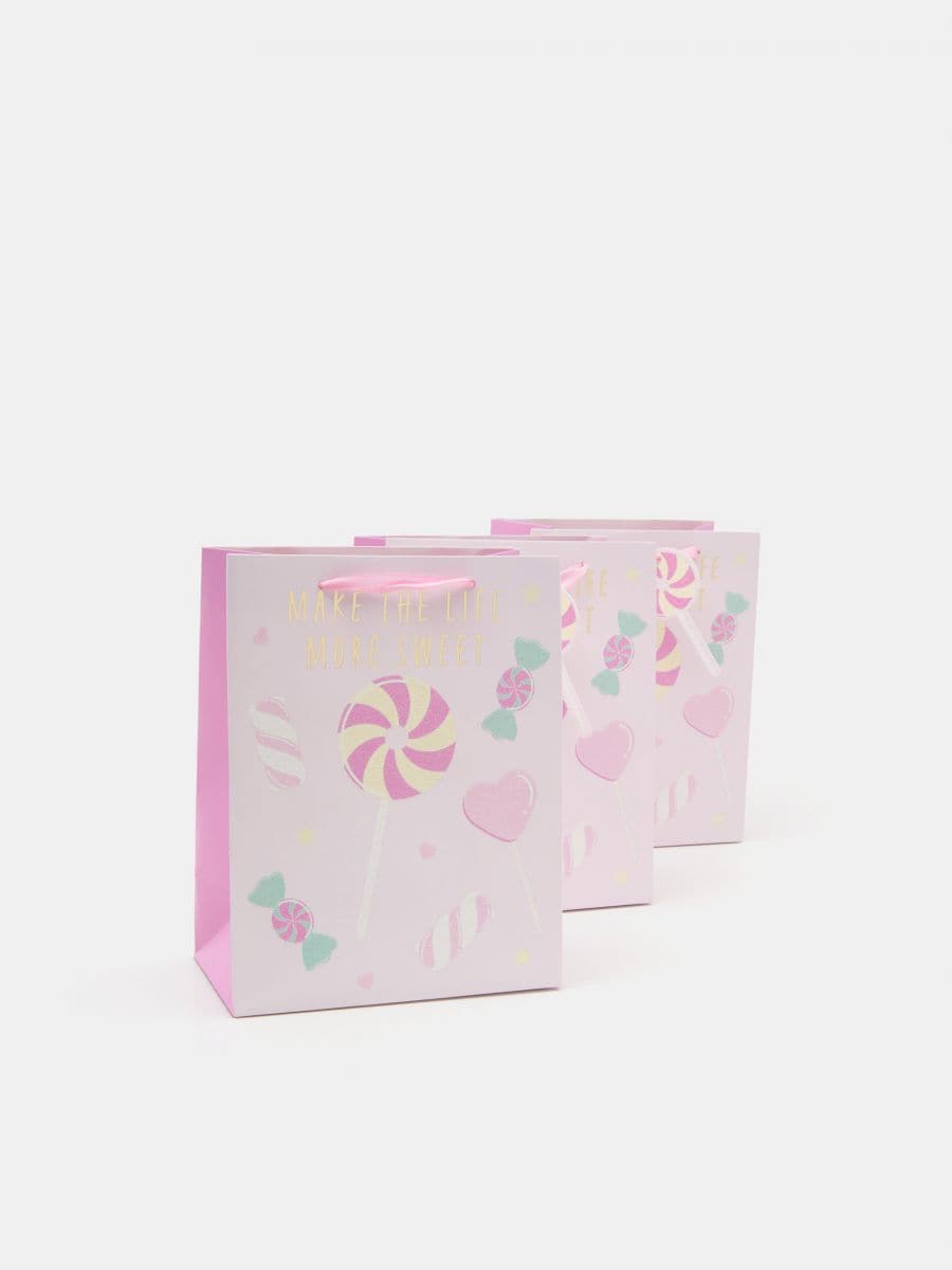 Confezione da 3 sacchetti regalo Colore rosa pastello - SINSAY - 9422A-03X